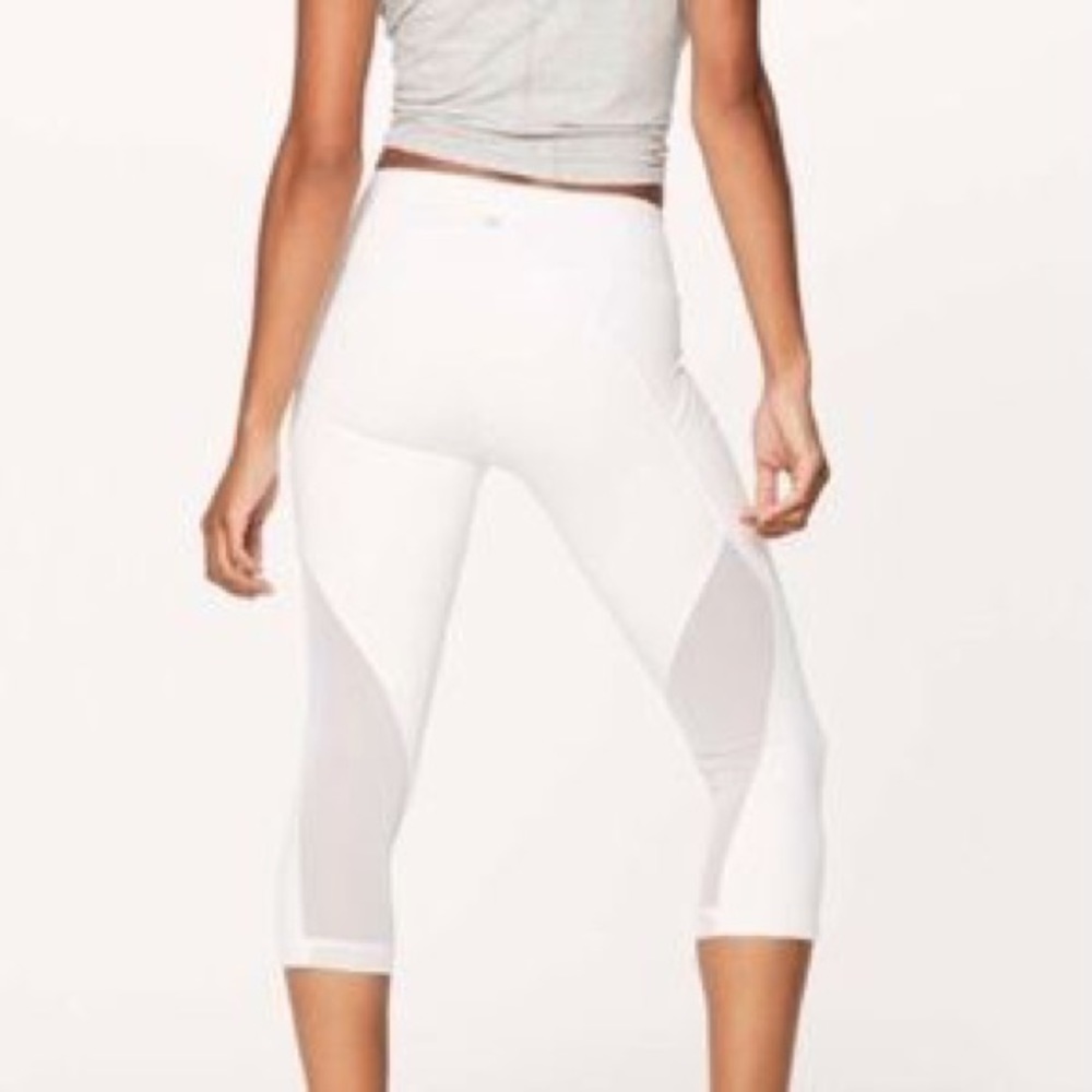 Lululemon White Mesh Crop